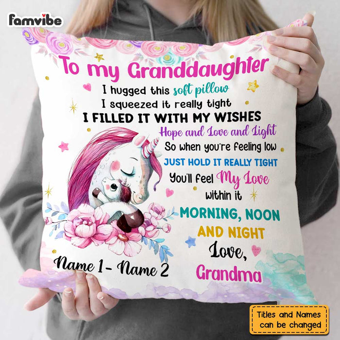 Personalized Unicorn Granddaughter Pillow NB161 24O47 1