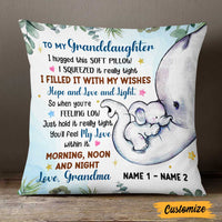 Personalized Granddaughter Elephant Birth Announcement Pillow NB171 24O47 thumb 1