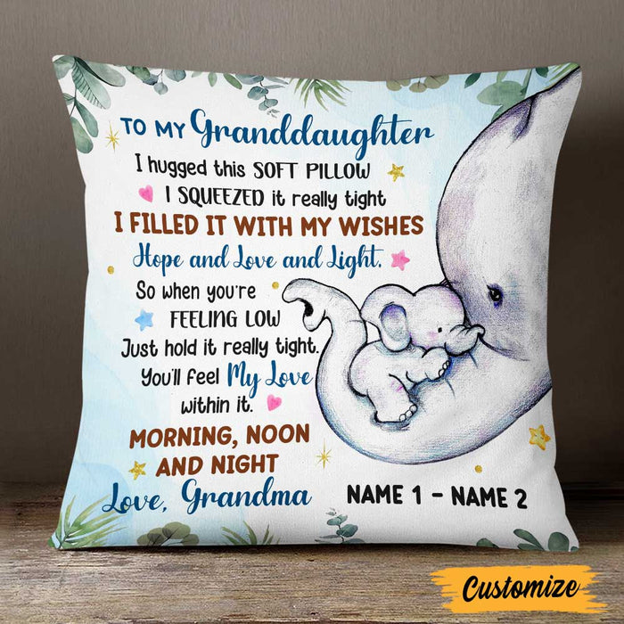 Personalized Granddaughter Elephant Birth Announcement Pillow NB171 24O47 1