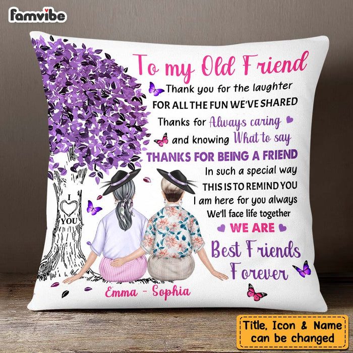 Personalized To My Old Friend Under Tree Purple Thank You Friendship Pillow OB242 58O34 1