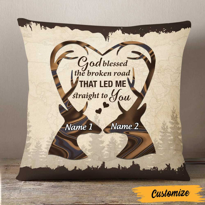 Personalized Couple Love Deer Pillow DB205 95O47 1