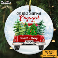Personalized Couple First Christmas Red Truck Circle Ornament SB61 81O53 thumb 1