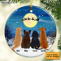 Personalized Dog Christmas Watching Santa  Ornament OB263 81O53 thumb 1
