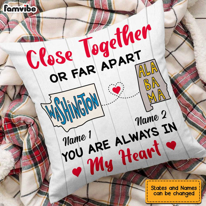 Personalized Close Together Long Distance  Pillow SB2445 30O47 1