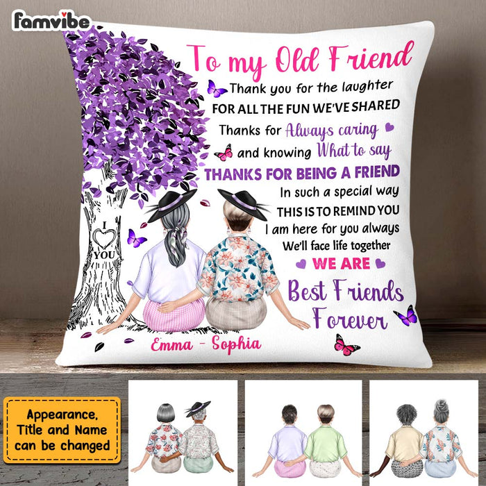 Personalized To My Old Friend Under Tree Purple Thank You Friendship Pillow OB242 58O34 1