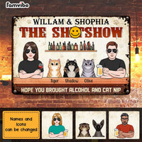 Personalized Cat Mom Cat Dad Parents Metal Sign JN64 58O47 thumb 1