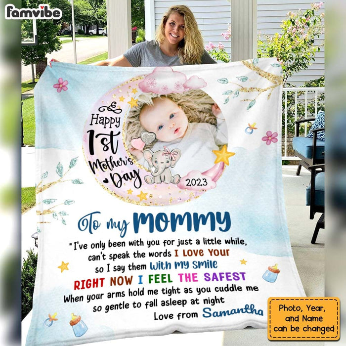 Personalized Baby's First Mother's Day Elephant To My Mommy Blanket 23104 1