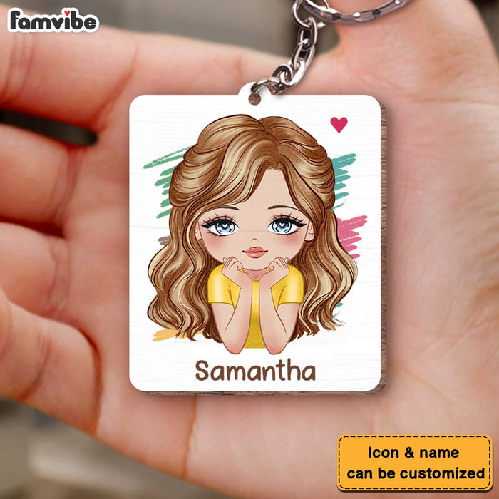 Personalized Gift For Daughter Granddaughter I Am Smart I Am Brave Wood Keychain 24745 1