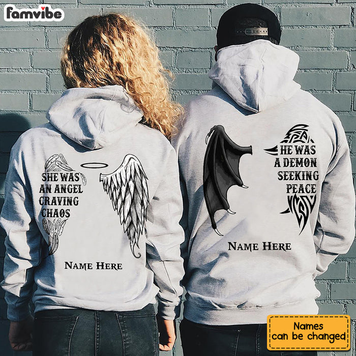 Personalized Demon Angel Love Couple Hoodie: Unique Gift Idea - Famvibe