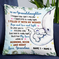 Personalized Granddaughter Elephant Birth Announcement Pillow NB171 24O47 thumb 1