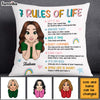 Personalized Granddaughter Daughter 7 Rules of Life Reminders Pillow 22849 1