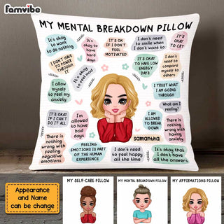 Personalized Mental Health Breakdown Affirmations Pillow AG205 58O47