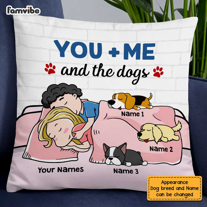 You & Me And The Dogs - Personalized Pillow (Insert Included