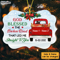 Personalized Love Couple Red Truck Benelux Ornament OB134 87O47 thumb 1