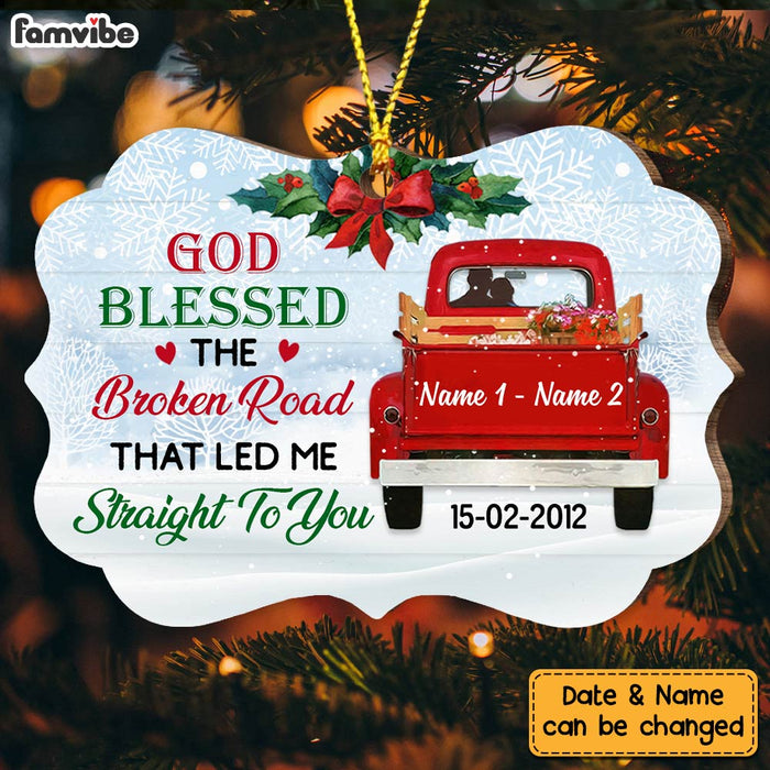 Personalized Love Couple Red Truck Benelux Ornament OB134 87O47 1
