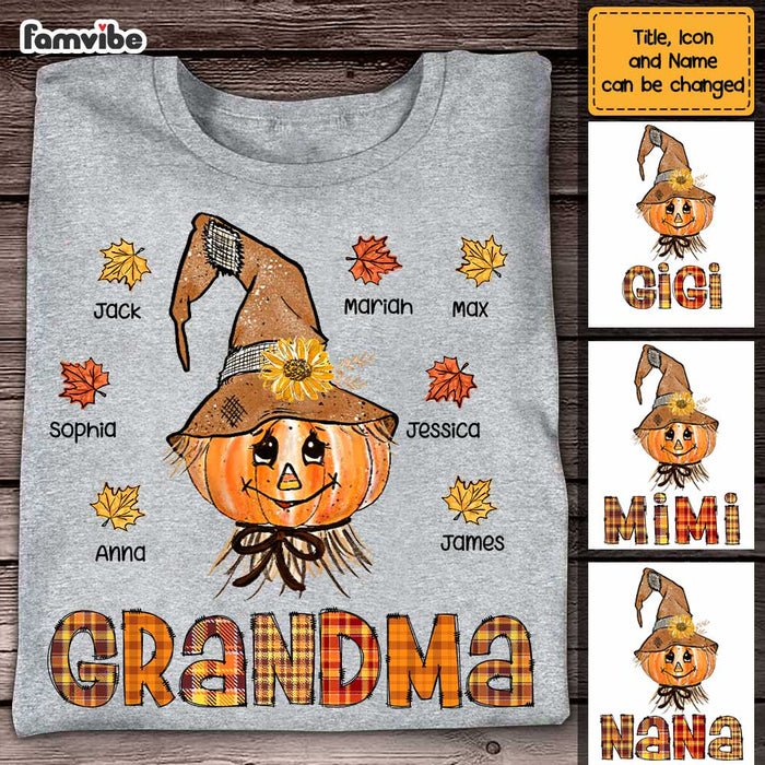 Personalized Fall Scarecrow Grandma T Shirt AG192 85O47 1