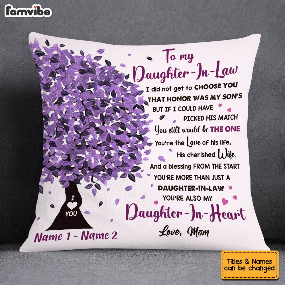 Personalized Daughter In Law Tree Pillow MR42 67O36
