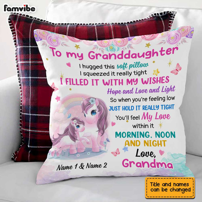 Personalized Unicorn Granddaughter Hug This Pillow JR193 24O25 1