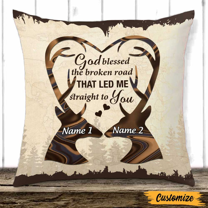 Personalized Couple Love Deer Pillow DB205 95O47 1