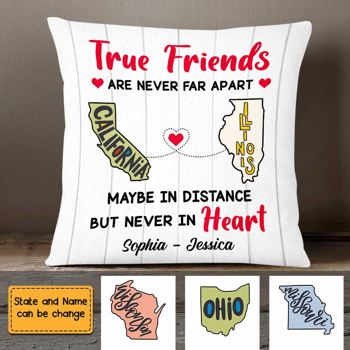 Personalized True Friends Long Distance Pillow SB215 30O47 1