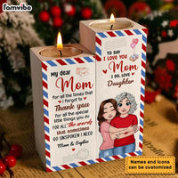 Personalized Gift For Mom Thank You And I Do Love Wood Candle Holder 23141 thumb 1