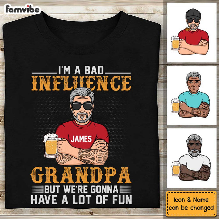 Personalized I'm A Bad Influence Grandpa Shirt - Hoodie - Sweatshirt 24779 1