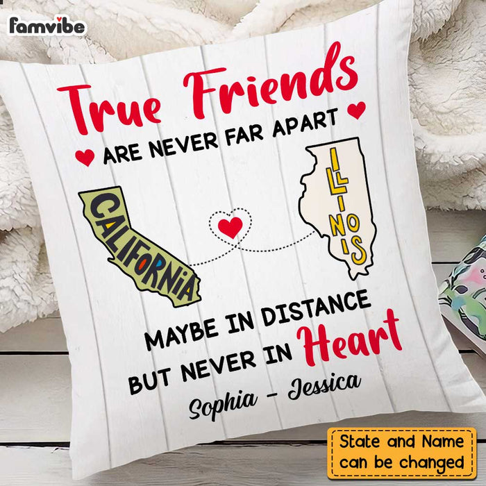 Personalized True Friends Long Distance Pillow SB215 30O47 1