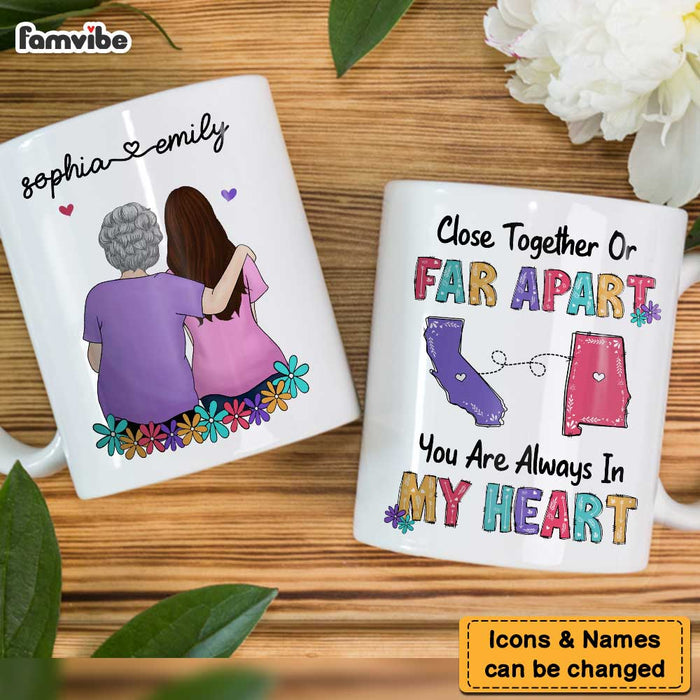 Personalized Close Together Or Far Apart Long Distance Mug AG162 32O47 1