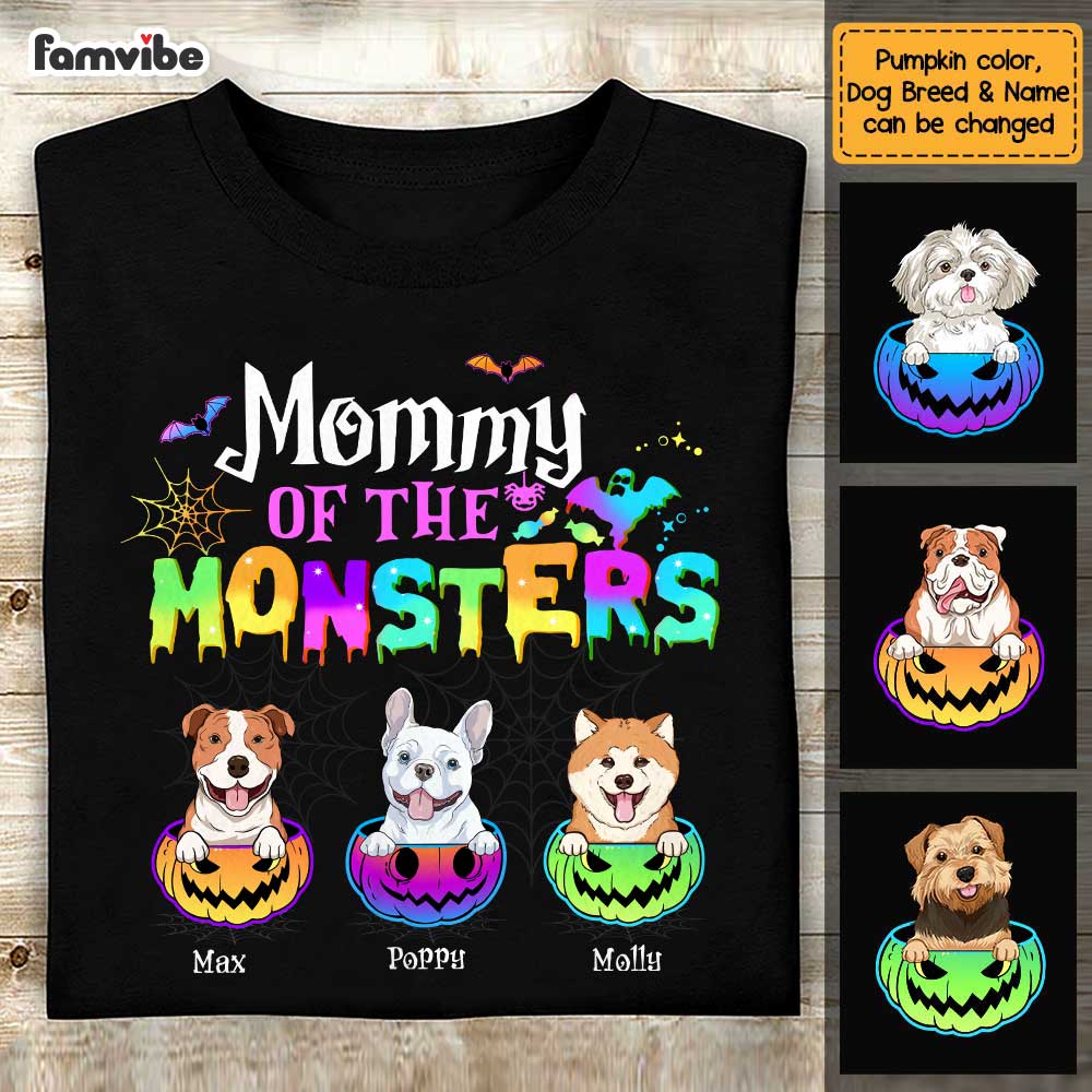 Personalized Mommy Of The Monster Dog Mom Halloween Pumpkin T Shirt AG183 58O47