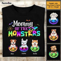 Personalized Mommy Of The Monster Dog Mom Halloween Pumpkin T Shirt AG183 58O47 thumb 1