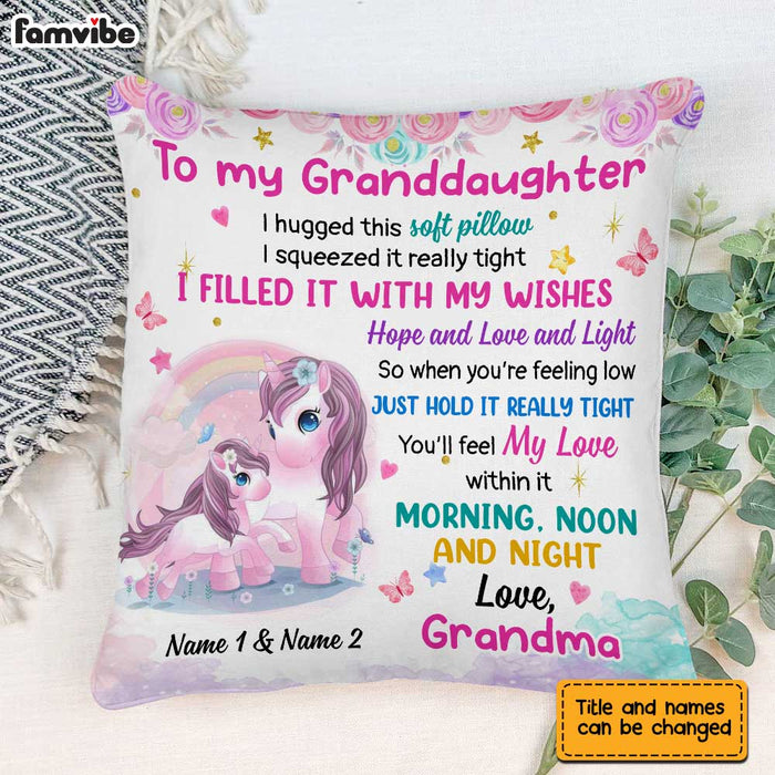 Personalized Unicorn Granddaughter Hug This Pillow JR193 24O25 1