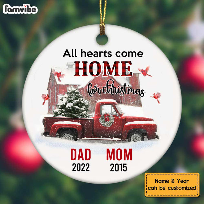 Personalized Memo All Heart Come Home For Christmas Circle Ornament NB264 30O75 1