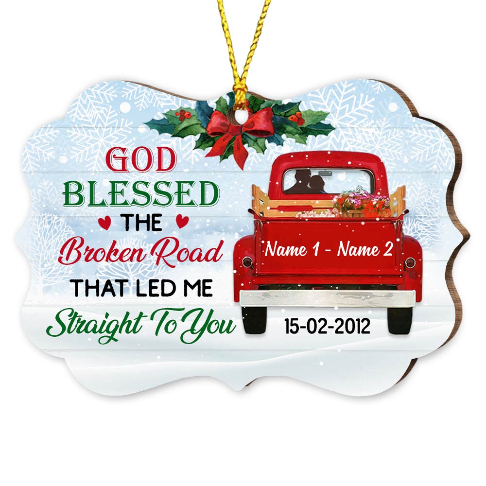 Personalized Love Couple Red Truck Benelux Ornament OB134 87O47
