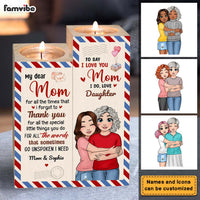 Personalized Gift For Mom Thank You And I Do Love Wood Candle Holder 23141 thumb 1