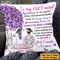 Personalized To My Old Friend Under Tree Purple Thank You Friendship Pillow OB242 58O34 thumb 1