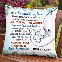Personalized Granddaughter Elephant Birth Announcement Pillow NB171 24O47 thumb 1
