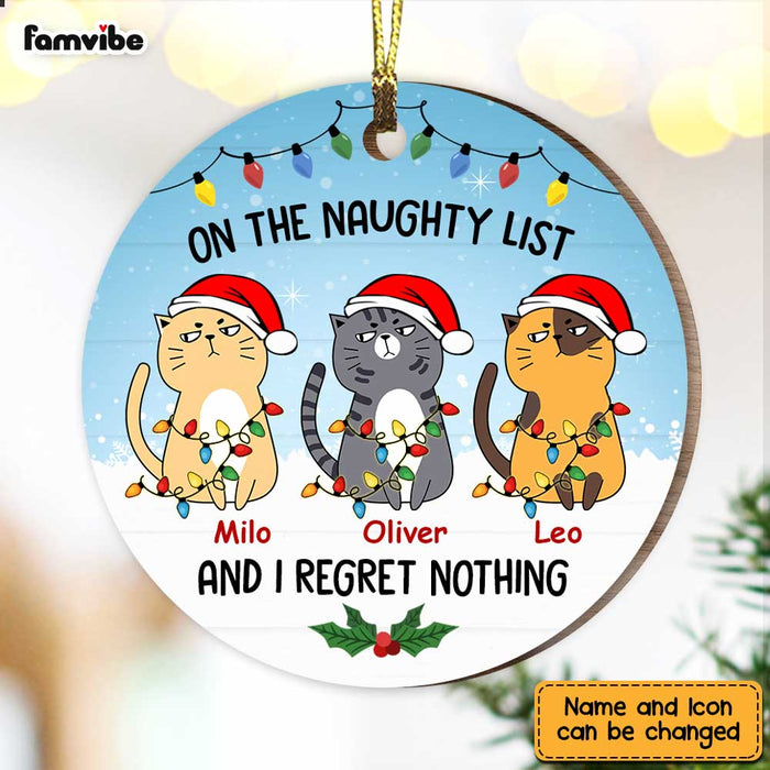 Personalized Cats Regret Nothing Christmas  Ornament OB291 73O47 1