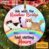 Personalized Christmas Cat Rainbow Bridge Circle Ornament SB42 24O53 thumb 1
