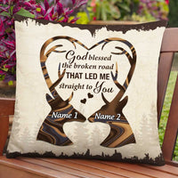 Personalized Couple Love Deer Pillow DB205 95O47 thumb 1