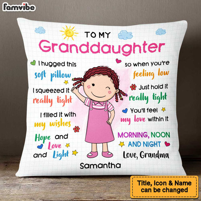 Personalized Gift For Granddaughter Hug This Pillow 23004 1