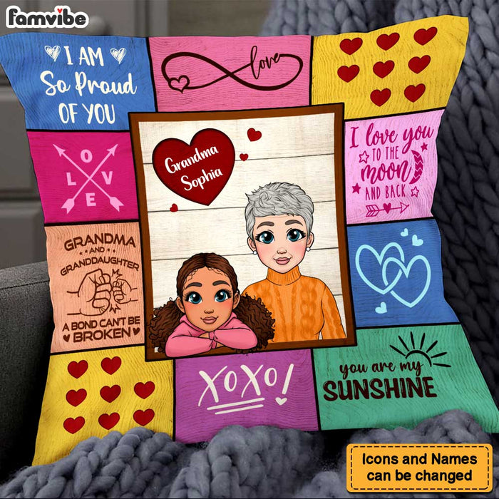 Personalized To My Granddaughter From Grandma A Bond Can't Be Broken Pillow 23033 1
