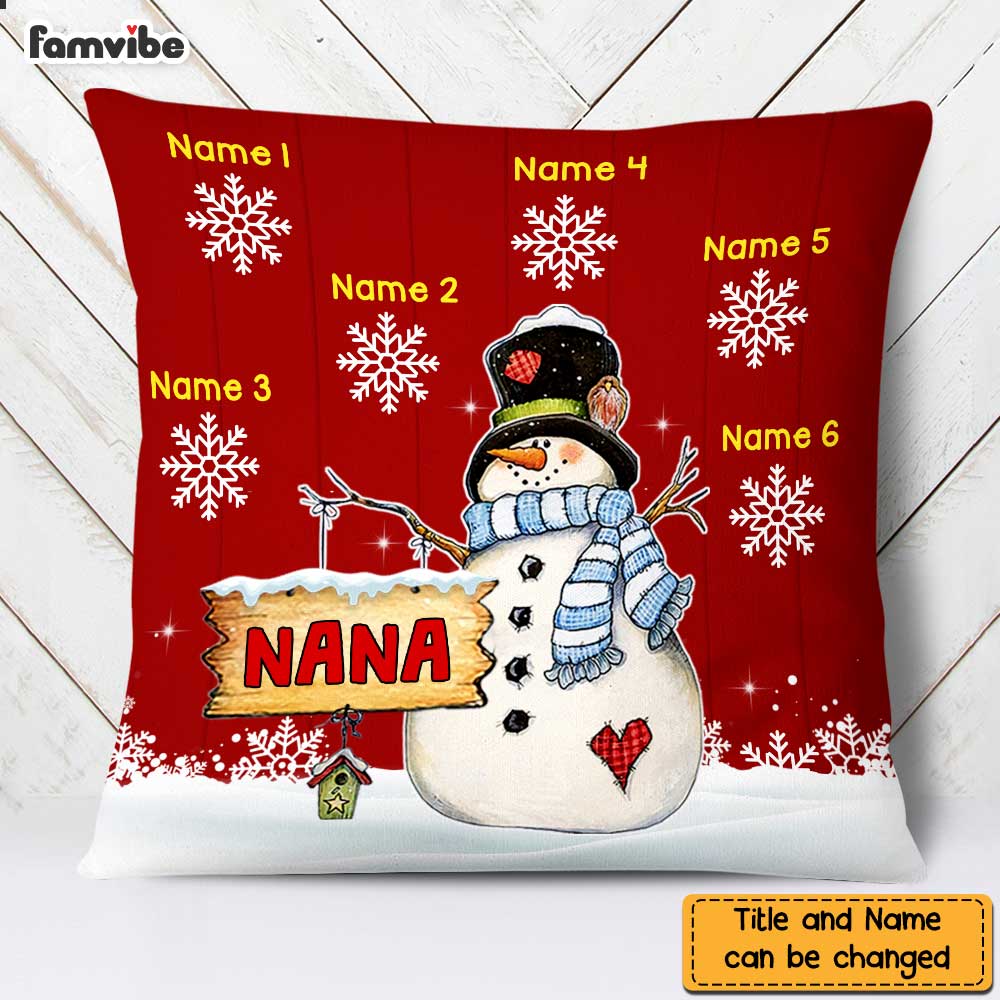 Personalized Grandma Nana Snowman  Pillow NB171 81O47
