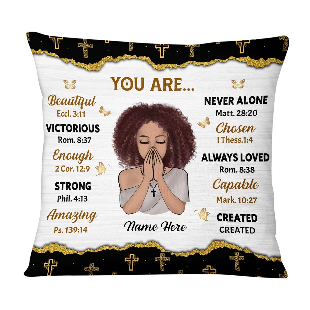 Personalized Daughter God Says You Are Bible Verse Prayer Pillow NB255 58O75