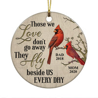 Personalized Cardinal Memo Mom Dad Circle Ornament SB63 81O58 thumb 1
