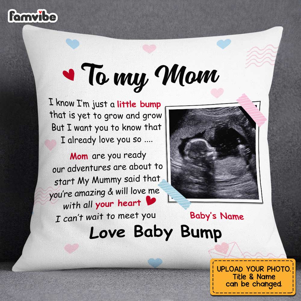 Personalized  Baby Ultra Sound Mom Grandma Grandpa Pillow MR93 30O47