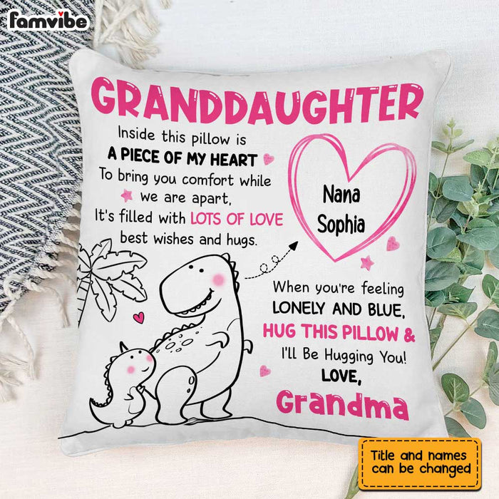 Personalized Granddaughter Dinosaur Drawing Pillow AP52 30O47 1