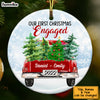 Personalized Couple First Christmas Red Truck Circle Ornament SB61 81O53 1
