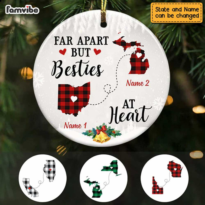 Personalized Besties At Heart Long Distance Ornament SB221 30O47 1