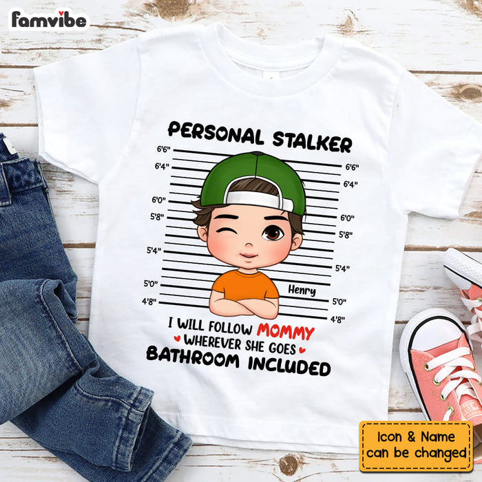 Personalized Cute Personal Stalker Kid T Shirt 24344 1
