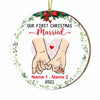 Personalized Couple Christmas Engaged Married Circle Ornament OB293 81O47 1